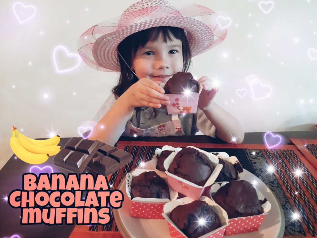 banana chocolate muffins kinder's kitchen